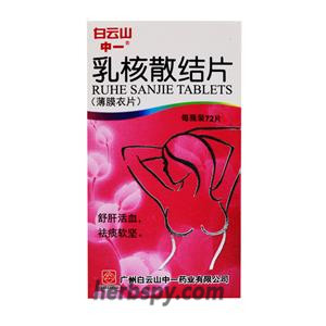 Ru He San Jie Pian for breast lumps or nodules